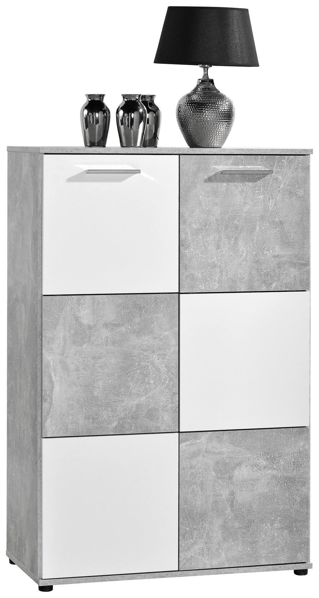 Kommode Zero Beton Optik weiß B/H/T: ca. 78x120x39 cm Zero - weiß (78,00/120,00/39,00cm)