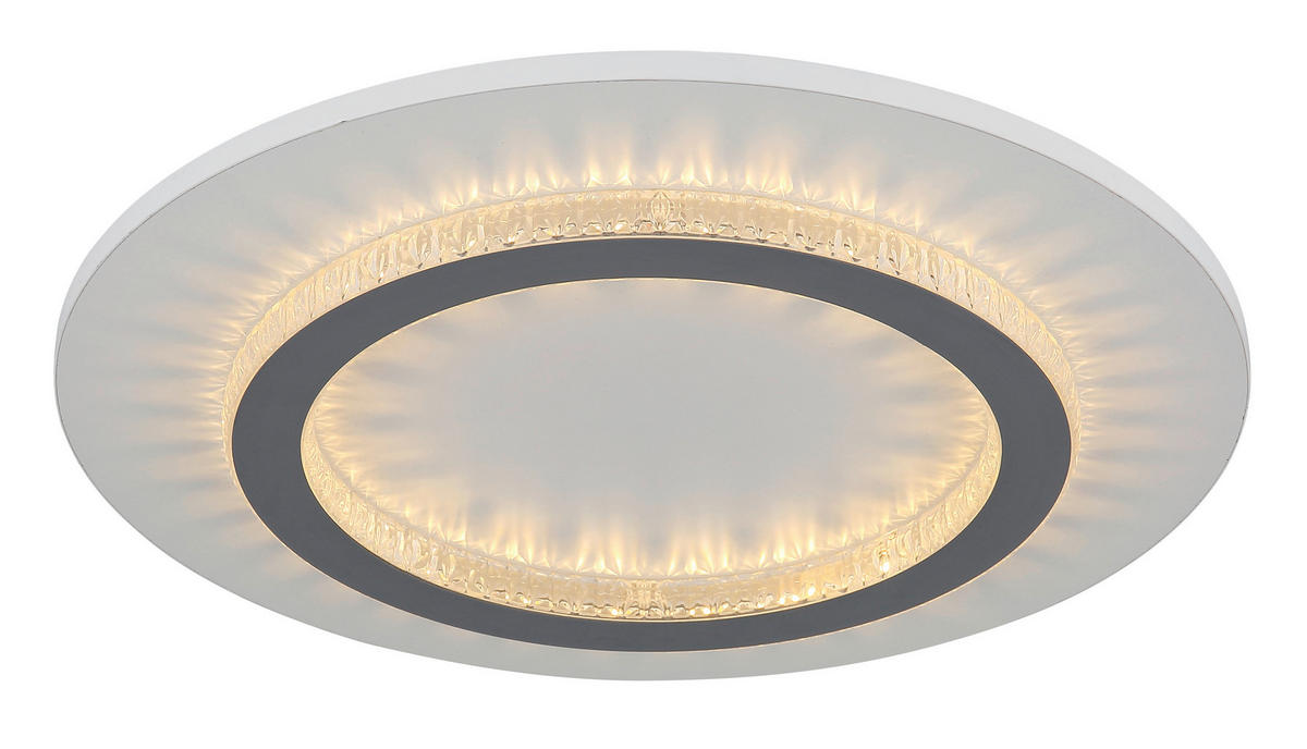 GLOBO LED-Deckenleuchte weiß hellgrau klar Metall Kunststoff H/D: ca. 5,5x35 cm 1 Brennstellen JAYDEN - klar/hellgrau (35,00/5,50cm) - GLOBO