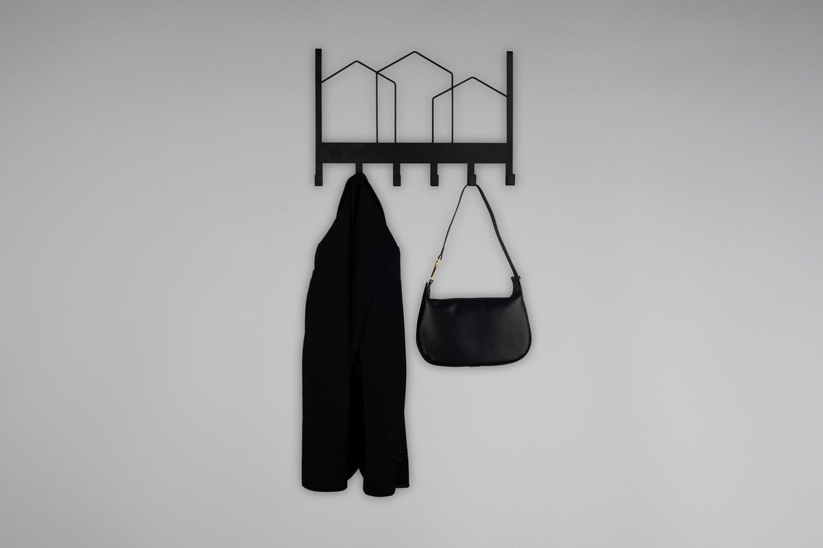 Türgarderobe Chalotte schwarz Metall B/H/T: ca. 48x33x2 cm Chalotte - schwarz (48,00/33,00/2,00cm)