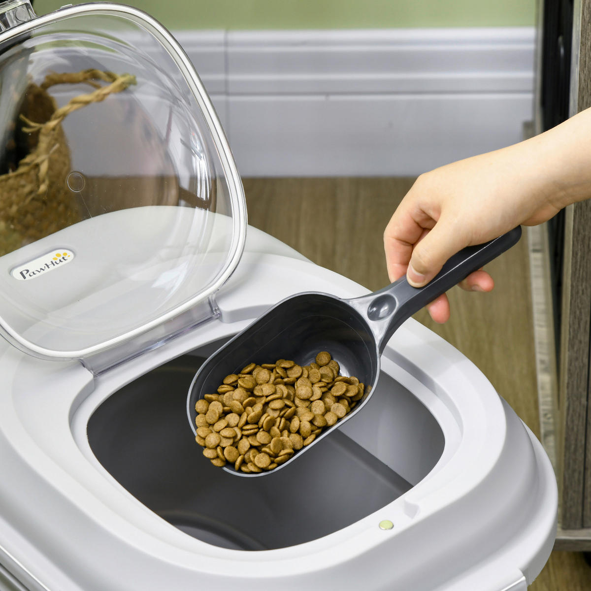 PawHut Hundefutter-Box grau B/H/L: ca. 32x37x44 cm Hundefutter-Box - grau (44,00/32,00/37,00cm) - PawHut