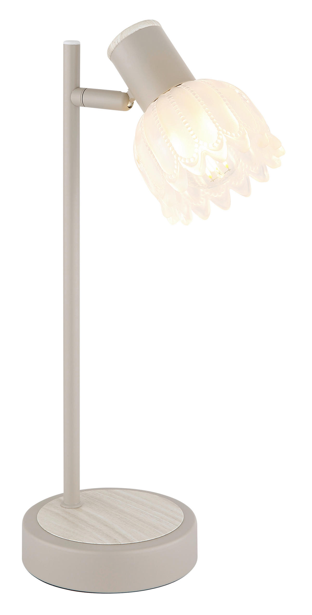 GLOBO Tischleuchte sand Glas Metall B/H/L: ca. 13x36,5x13 cm E14 1 Brennstellen Tischleuchte-Planta - sand (13,00/13,00/36,50cm) - GLOBO