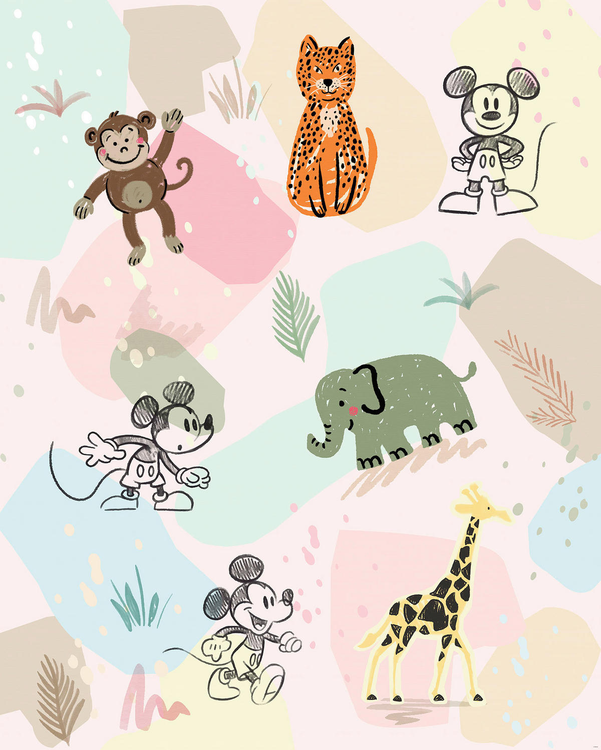 Komar Fototapete Mickey Safari B/L: ca. 200x250 cm Mickey Safari - (200,00/250,00cm) - Komar