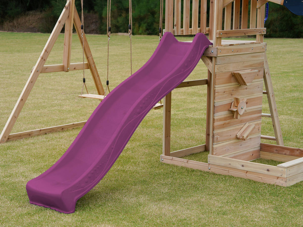AXI Spielturm Malik braun B/H/L: ca. 345x270x336 cm Malik - lila/braun (336,00/345,00/270,00cm) - AXI