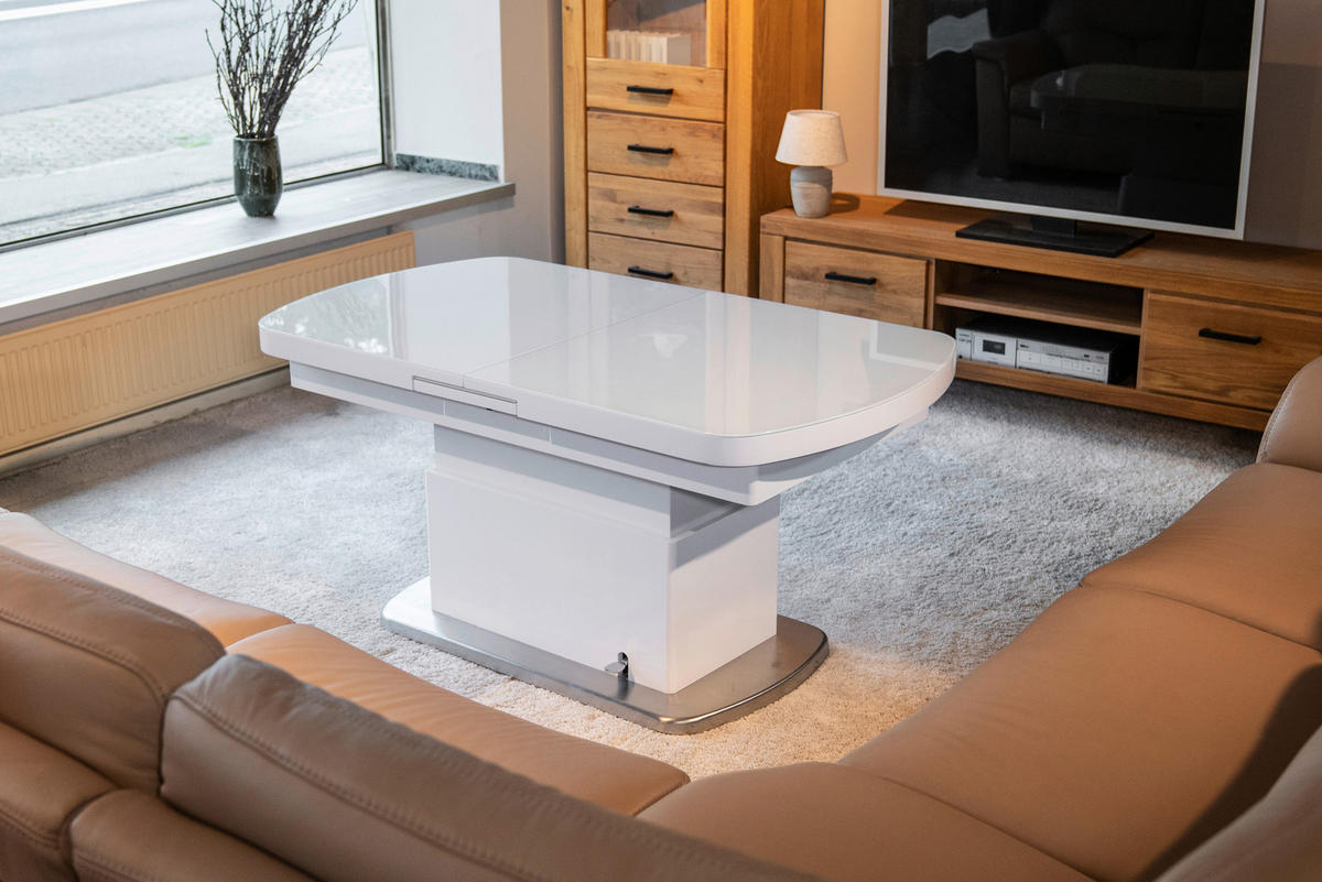 Couchtisch Levi weiß Hochglanz lackiert B/H/T: ca. 135x50x75 cm Levi - weiß (135,00/50,00/75,00cm)