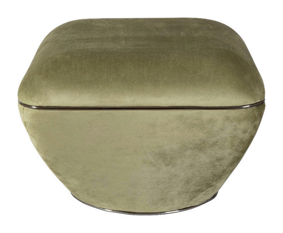 360 Living Hocker Contessa 100 grün Graphit B/H/T: ca. 60x42,5x60 cm Contessa 100 - Graphit/grün (60,00/42,50/60,00cm) - 360 Living