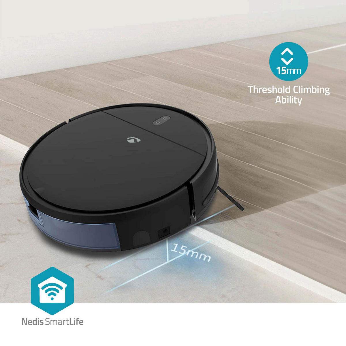 Nedis Roboter-Staubsauger schwarz Kunststoff B/H/L: ca. 32x7,8x0,3 cm SmartLife - schwarz (0,30/32,00/7,80cm) - Nedis