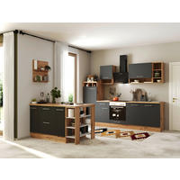 Respekta Küchenblock Hilde grau matt B/H/T: ca. 280x205x60 cm Hilde - Eiche/grau (280,00/205,00/60,00cm) - Respekta