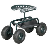 Outsunny Rollsitz dunkelgrün Stahl B/H/L: ca. 36,5x60x83 cm Rollsitz - dunkelgrün (83,00/36,50/60,00cm) - Outsunny