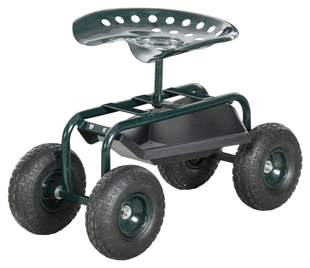 Outsunny Rollsitz dunkelgrün Stahl B/H/L: ca. 36,5x60x83 cm Rollsitz - dunkelgrün (83,00/36,50/60,00cm) - Outsunny