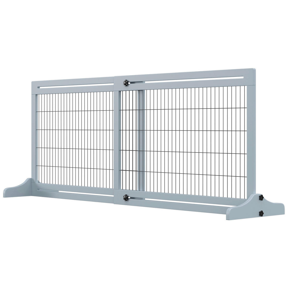 PawHut Hunde-Schutzgitter grau Kiefer B/H/L: ca. 36x183x69 cm Hunde_Absperrgitter - grau (69,00/36,00/183,00cm) - PawHut