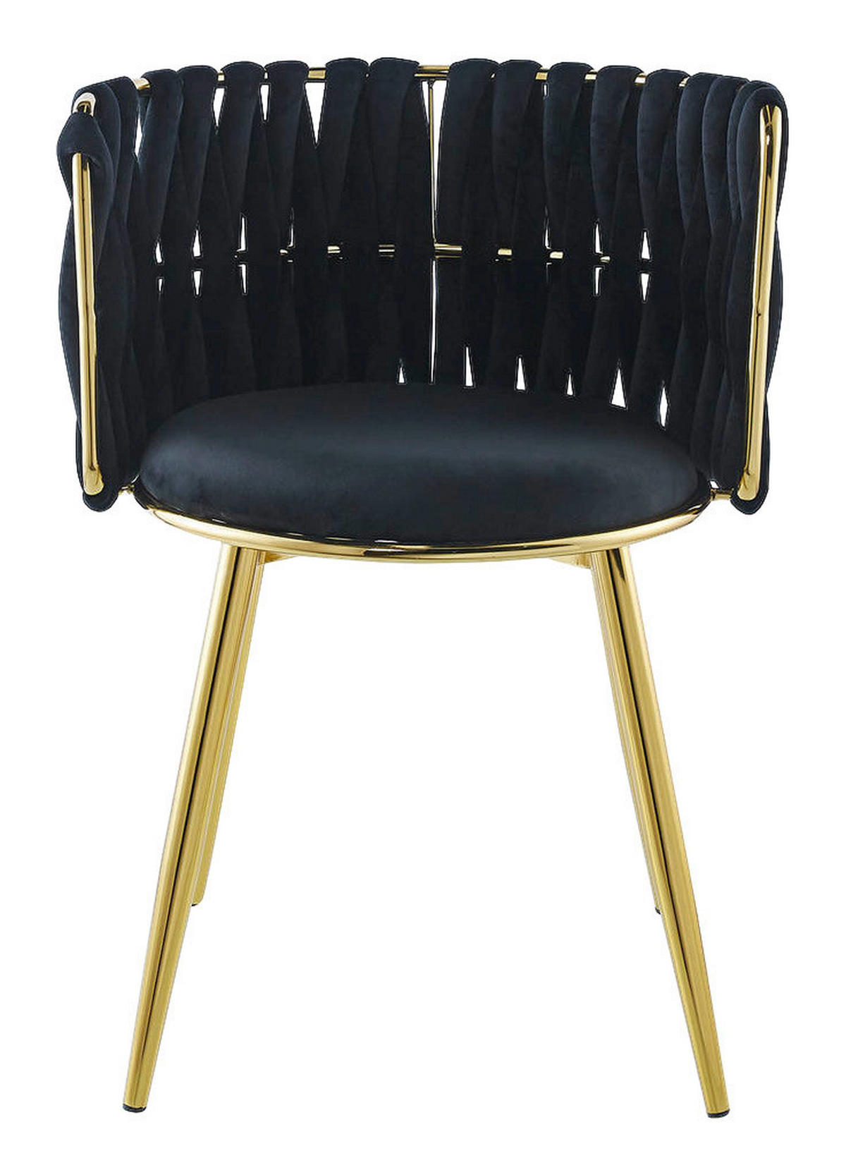 Stuhl Milla 100 2er-Set schwarz Microfaser B/H/T: ca. 57x80x53 cm Milla 100 2er-Set - gold/schwarz (57,00/80,00/53,00cm) - 360 Living