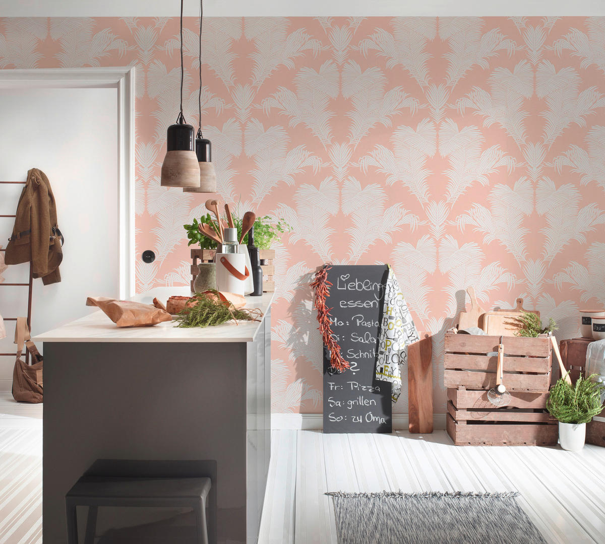 A.S.Creation Vliestapete Trendwall 2 Palmen rosa B/L: ca. 53x1005 cm Trendwall 2 - rosa (53,00/1005,00cm) - A.S.Creation