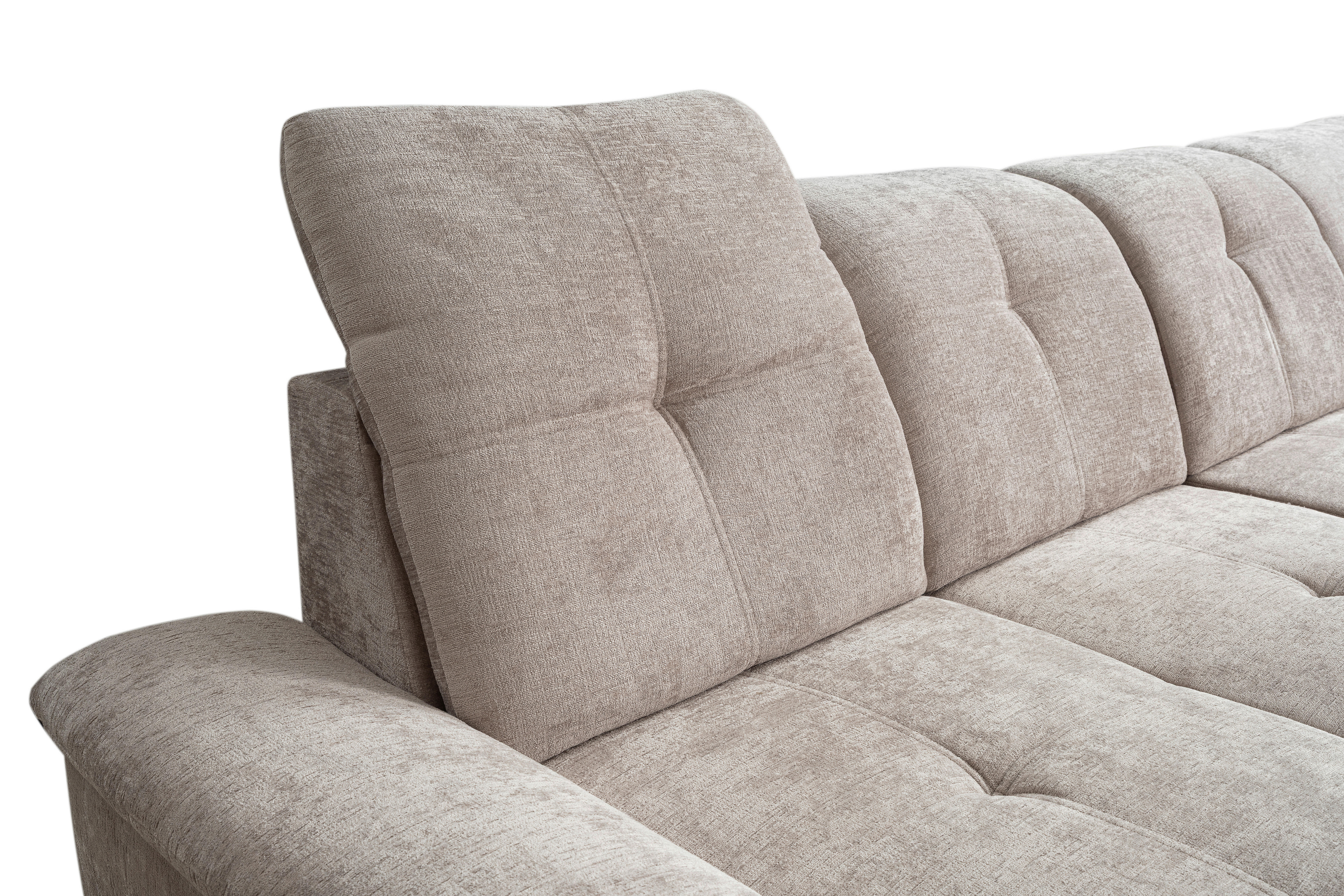 Wohnlandschaft Kendo beige Microfaser B/H/T: ca. 337x105x172 cm Kendo - beige/Chrom (337,00/105,00/172,00cm)