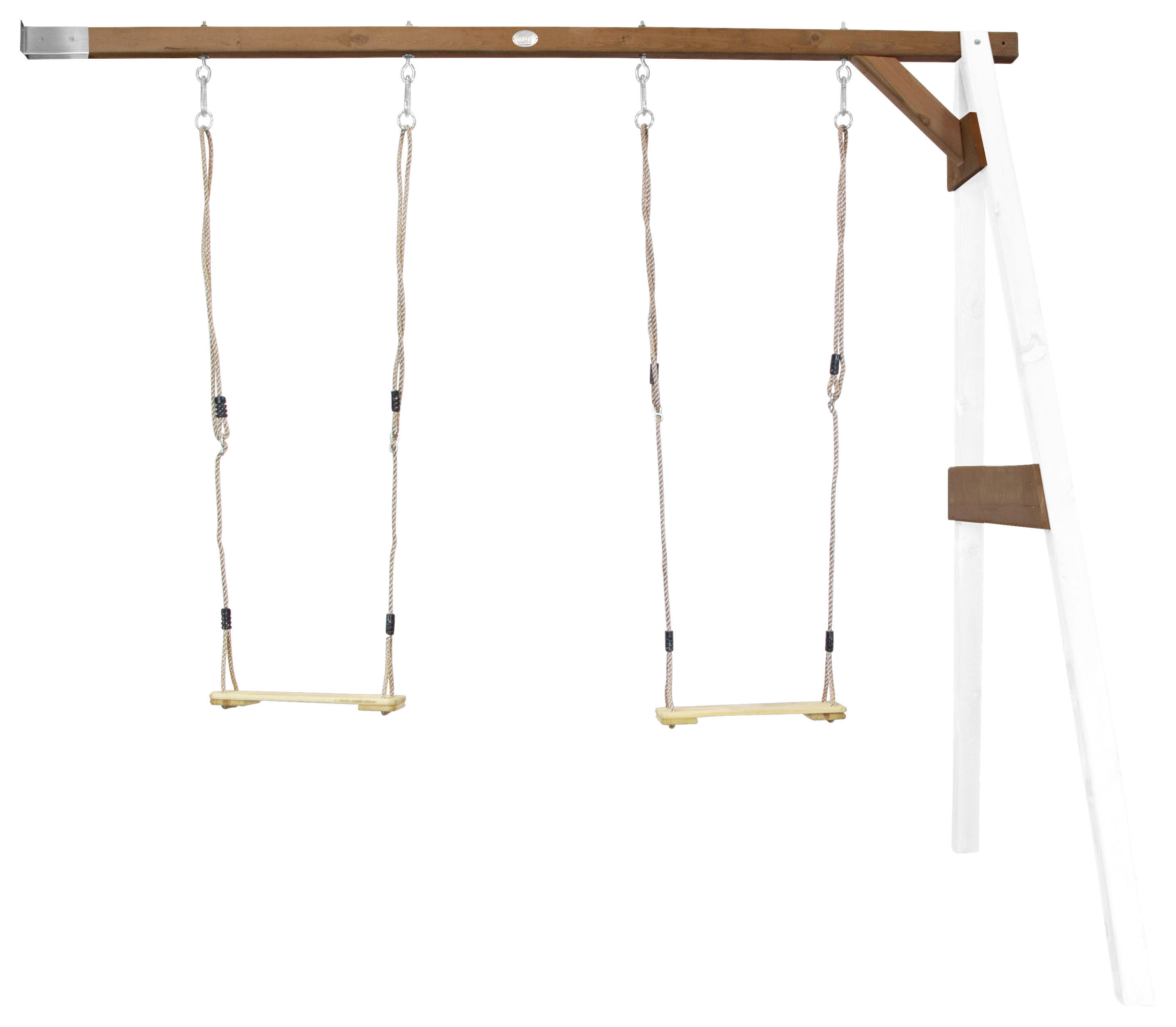 AXI Doppel-Anbauschaukel weiß B/H/L: ca. 244x207x160 cm Doppel-Anbauschaukel - braun/weiß (160,00/244,00/207,00cm) - AXI
