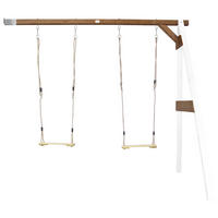 AXI Doppel-Anbauschaukel weiß B/H/L: ca. 244x207x160 cm Doppel-Anbauschaukel - braun/weiß (160,00/244,00/207,00cm) - AXI
