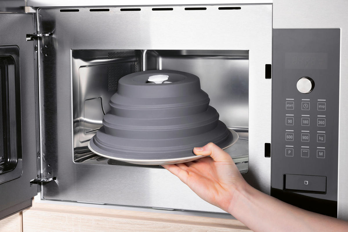 KitchBo Haushaltshelfer grau Silikon Mikrowellenhaube - grau - KitchBo