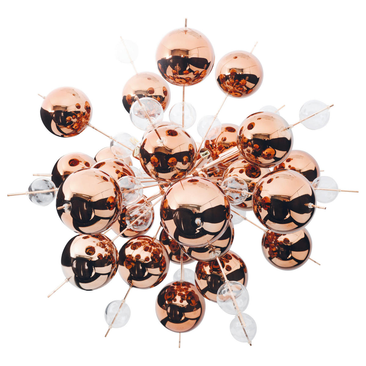 Näve Leuchten Pendelleuchte 7026447 Kupfer Glas Metall B/H/T: ca. 65x150x65 cm G9 10 Brennstellen Explosion - Kupfer (65,00/150,00/65,00cm) - Näve Leuchten