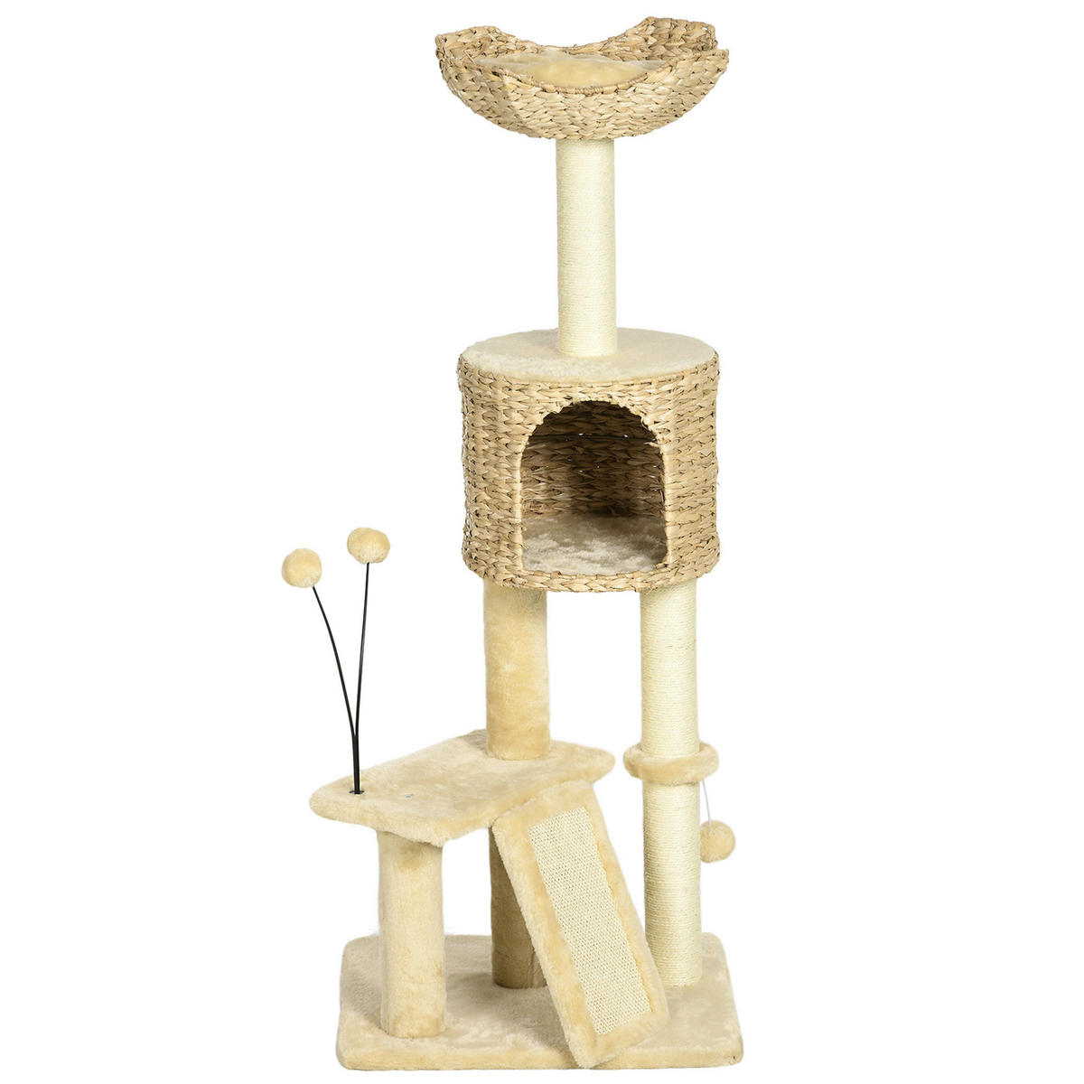 PawHut Kratzbaum beige Spanplatte B/H/L: ca. 40x116x45 cm Kratzbaum - beige (45,00/40,00/116,00cm) - PawHut