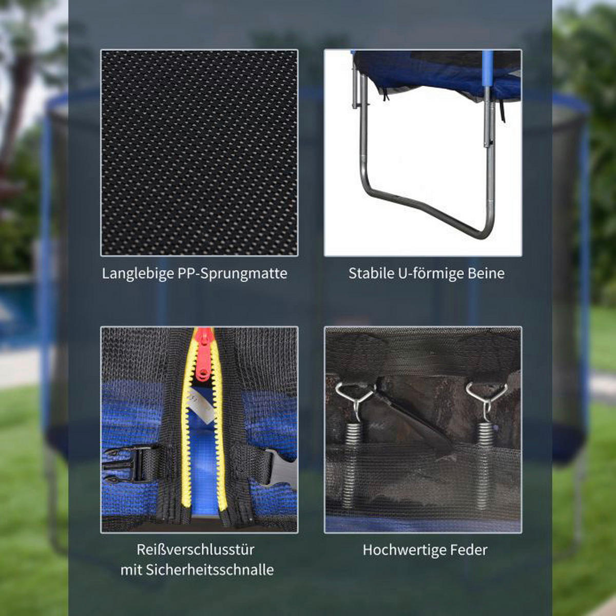 HOMCOM Trampolin blau Trampolin - blau/schwarz - HOMCOM