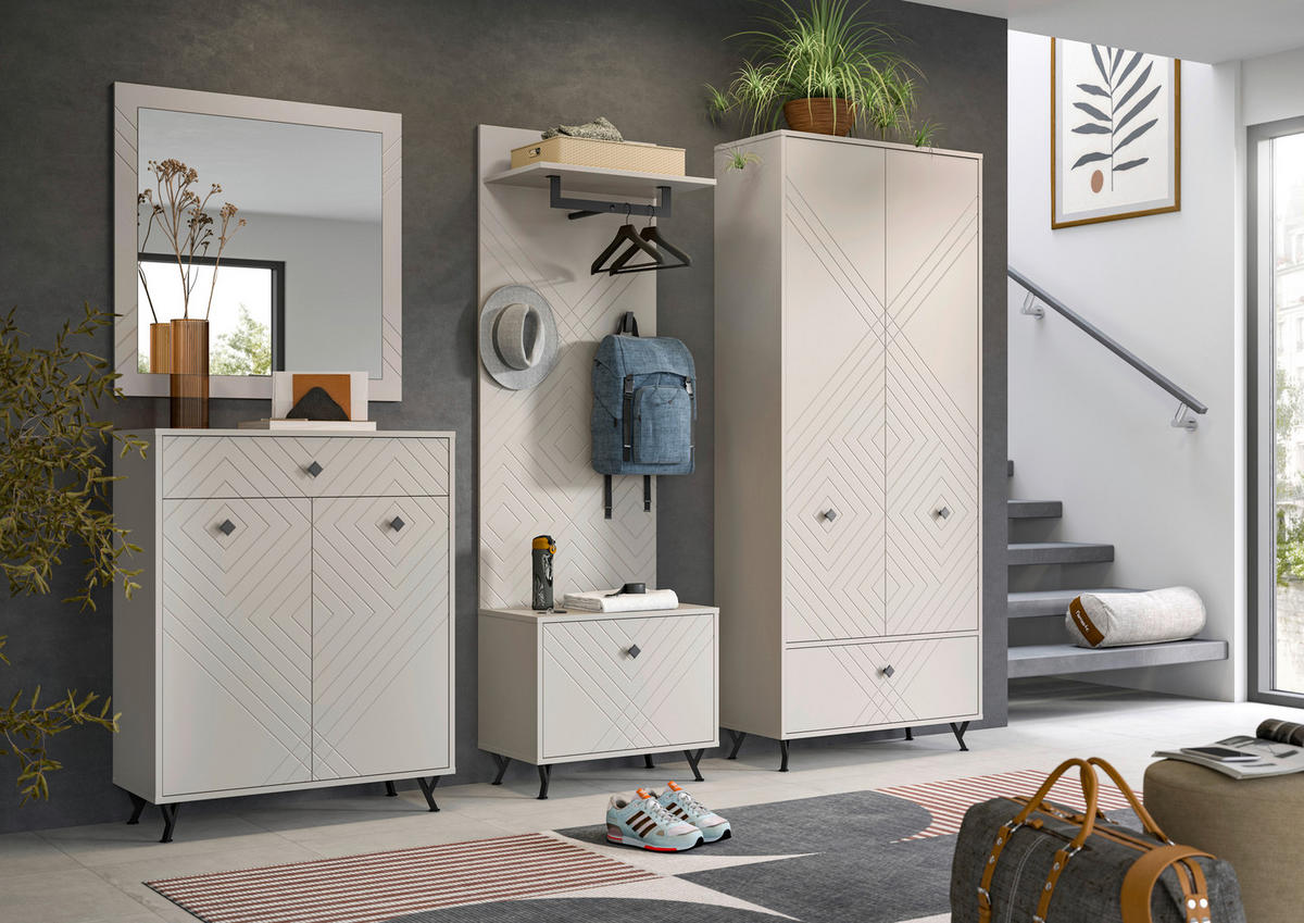 Garderobenpaneel NOTES sandbeige sandbeige matt B/H/T: ca. 60x140x35 cm NOTES - sandbeige (60,00/140,00/35,00cm) - xonox.home