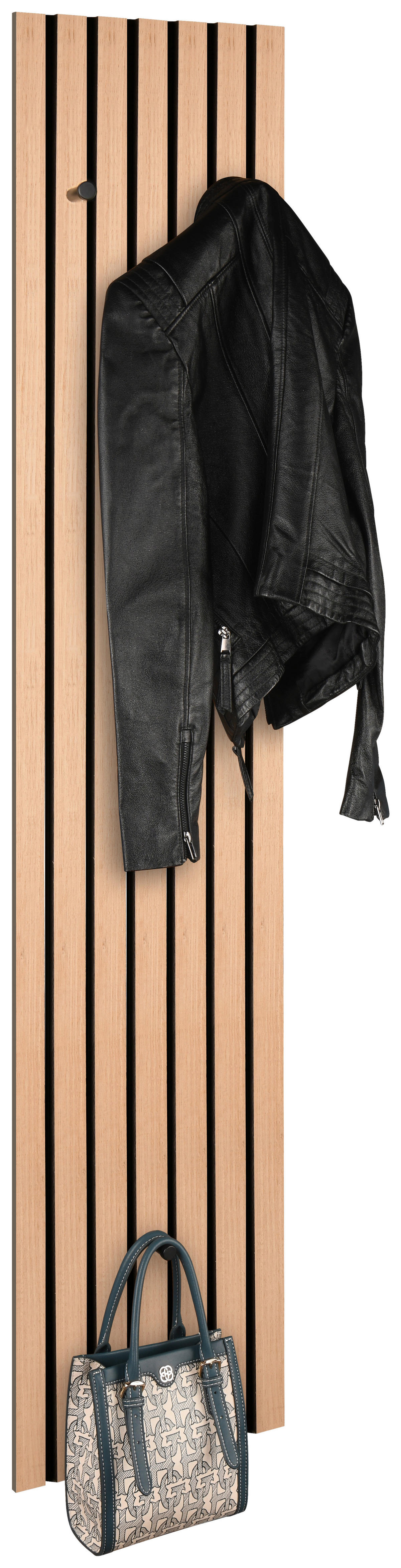 Wandgarderobe Grace Eiche Artisan Nachbildung schwarz B/H/T: ca. 25x160x7 cm Grace - Eiche/schwarz (25,00/160,00/7,00cm)