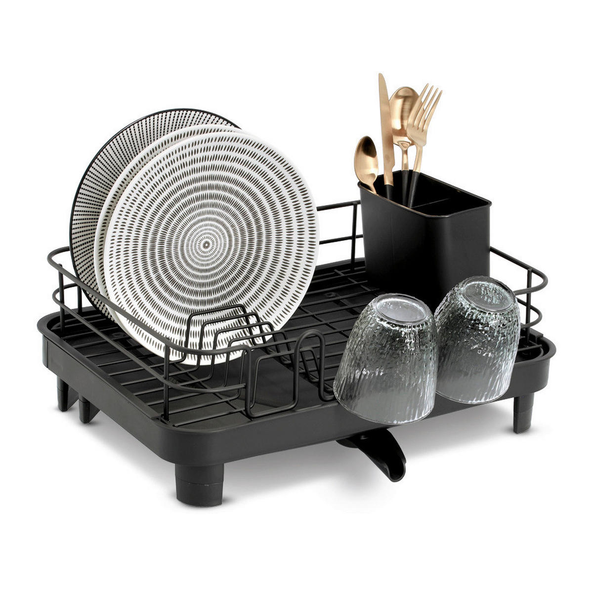 Zeller Geschirrabtropfständer schwarz Metall B/H/L: ca. 32x20x41 cm Geschirrabtropfständer - schwarz (41,00/32,00/20,00cm) - Zeller