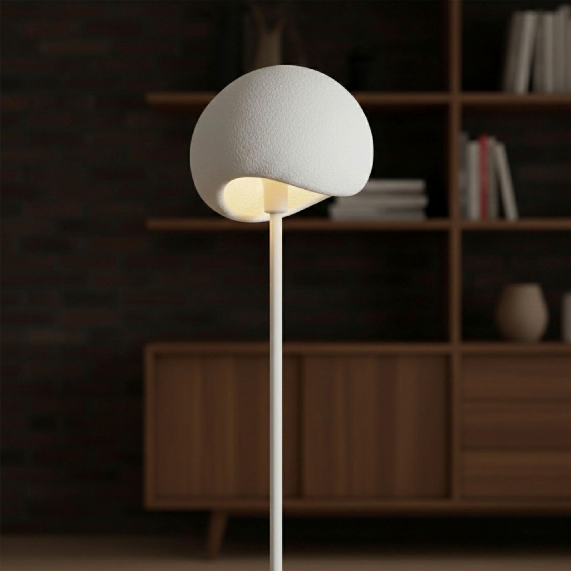 Thumbnail - Opviq Stehleuchte weiß Metall Polyester-Mischgewebe B/H/L: ca. 29x170x34 cm E27 1 Brennstellen