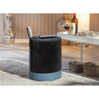 Inter Link Hocker Osame schwarz blau MDF Samtoptik B/H/T: ca. 38x43x33 cm Osame - blau/schwarz (38,00/43,00/33,00cm) - Inter Link