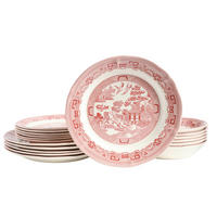 CreaTable Tafelservice China Town rot Steingut 18 tlg. China Town - rot (31,00/30,00/32,00cm) - CreaTable