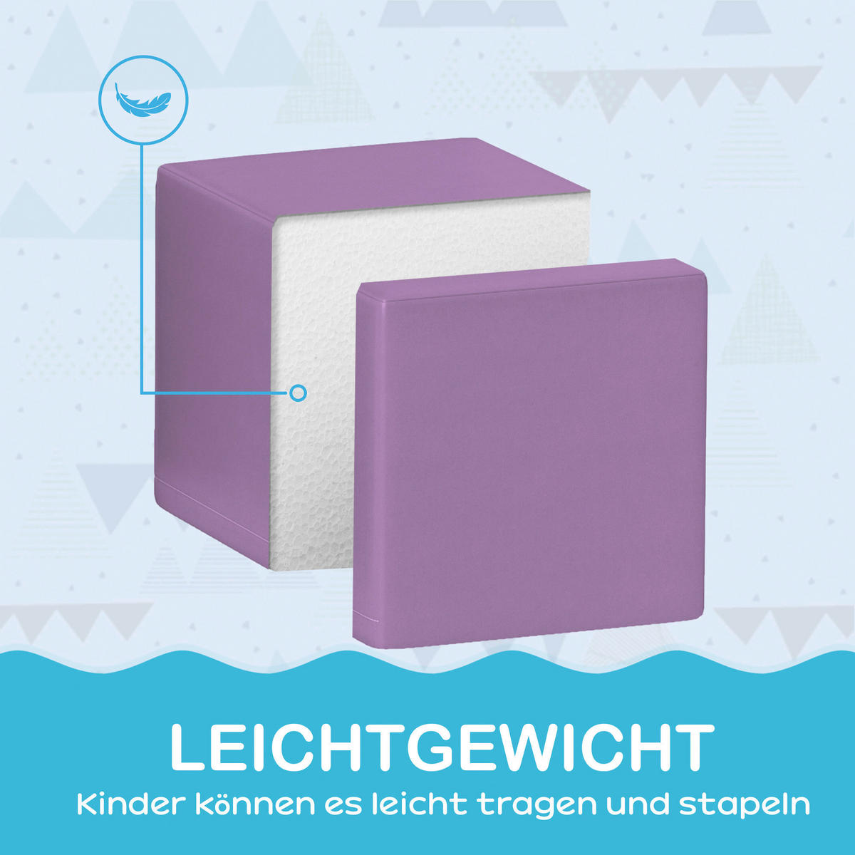 HOMCOM Softbausteine B/H/L: ca. 20x20x20 cm Softbausteine - multicolor (20,00/20,00/20,00cm) - HOMCOM