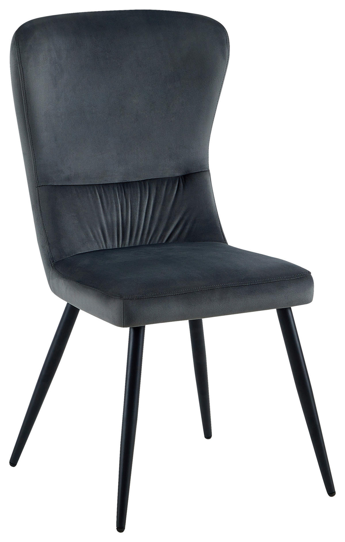 Stuhl Kate grau Samt B/H/T: ca. 60x94,5x51,5 cm Kate - schwarz/grau (60,00/94,50/51,50cm)