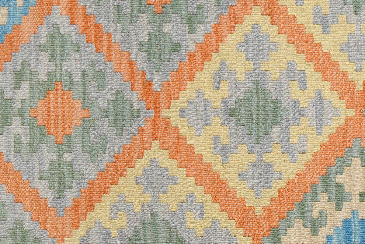 PersaTepp Teppich Kelim Gashgai blau B/H/L: ca. 107x1x141 cm Kelim Gashgai - orange/blau (141,00/107,00/1,00cm) - PersaTepp