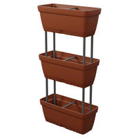 Lolego Veg Pflanzständer braun Polypropylen B/H/L: ca. 17x32x50 cm Pflanzständer_3-stufig vertikal - braun (50,00/17,00/32,00cm) - Lolego Veg