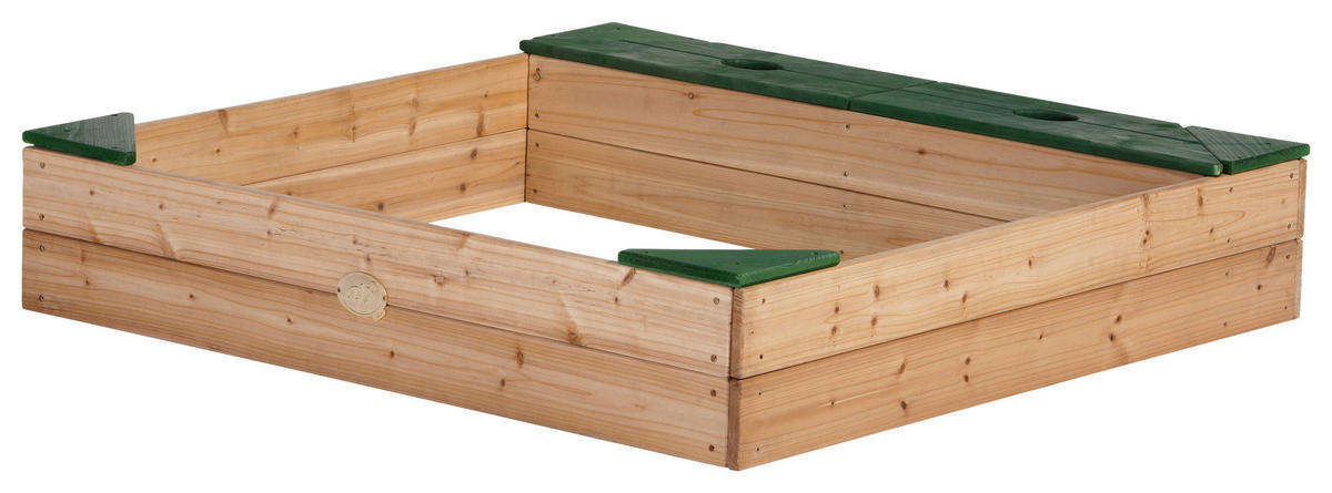 AXI Sandkasten braun Holz B/H/L: ca. 115x22x115 cm Sandkasten - braun/grün (115,00/115,00/22,00cm) - AXI