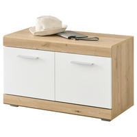 Sitzbank Nola Eiche Artisan Nachbildung weiß Hochglanz B/H/T: ca. 80x49x38 cm Nola - Eiche/weiß (80,00/49,00/38,00cm)