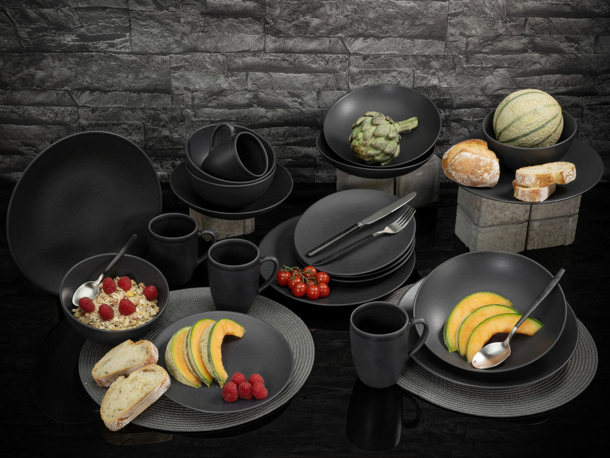 CreaTable Kombiservice Soft Touch schwarz Stein 20 tlg. Soft Touch - schwarz - CreaTable