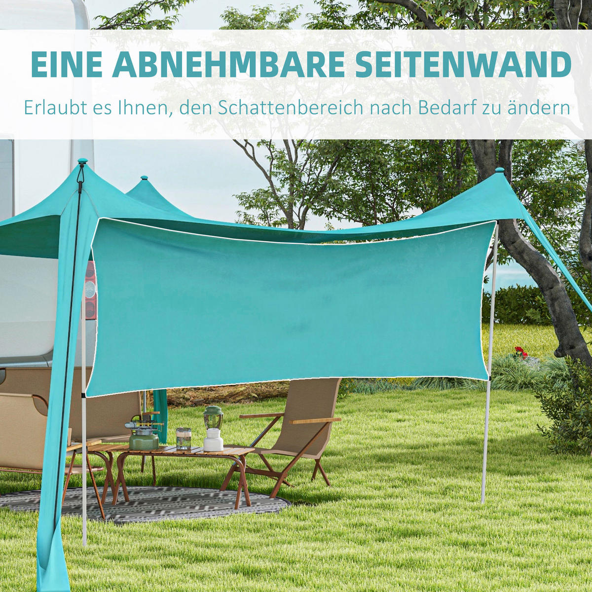 Outsunny Campingartikel B/H/L: ca. 300x300x200 cm Campingzelt - blau (200,00/300,00/300,00cm) - Outsunny
