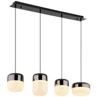 GLOBO LED-Pendelleuchte Graphit transparent Glas Metall B/H/T: ca. 20x150x99 cm CRISTALLICA - Graphit/transparent (20,00/150,00/99,00cm) - GLOBO