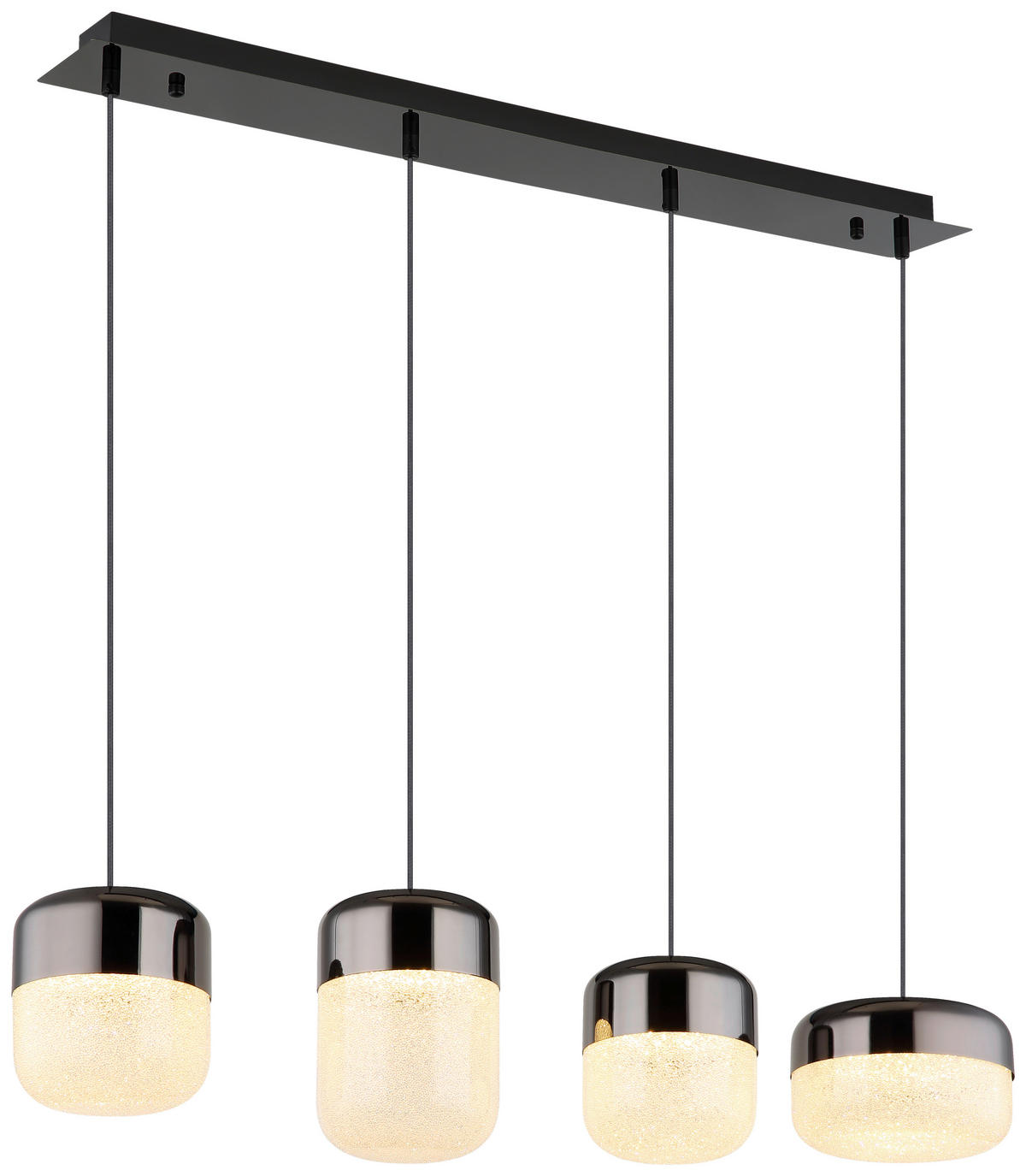 GLOBO LED-Pendelleuchte Graphit transparent Glas Metall B/H/T: ca. 20x150x99 cm CRISTALLICA - Graphit/transparent (20,00/150,00/99,00cm) - GLOBO