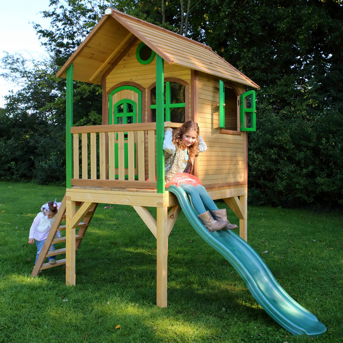 AXI Spielhaus Laura braun B/H/L: ca. 318x272x191 cm Laura - braun/grün (191,00/318,00/272,00cm) - AXI