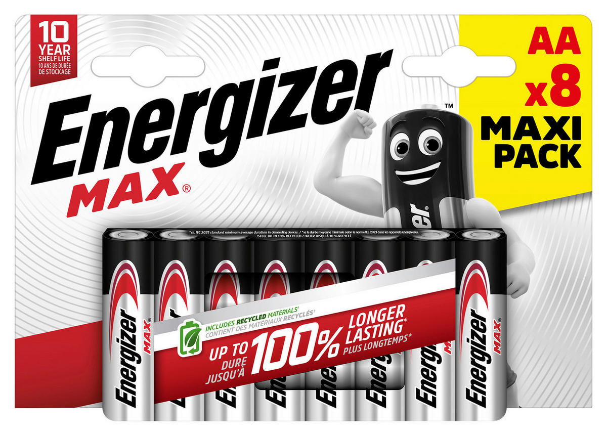 Energizer Batterie E303324700 Batterie_AA_Energizer_Max_8er - (1,45/5,00cm) - Energizer