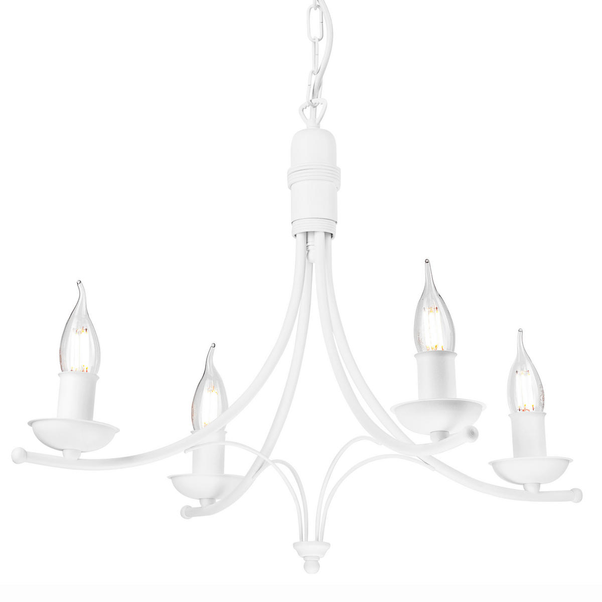 Lamkur Pendelleuchte LUCY 44156 weiß Stahl H/L: ca. 100x58 cm E14 4 Brennstellen Lucy - weiß (58,00cm) - Lamkur