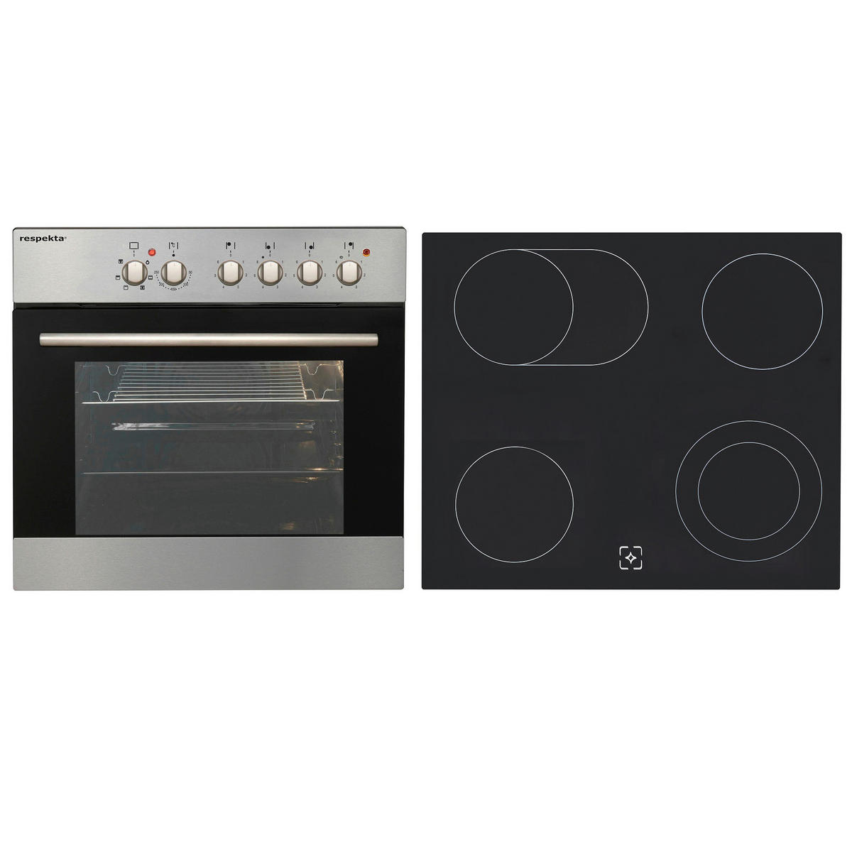 Respekta Winkelküche Amanda grau B/T/L: ca. 290x60x200 cm Amanda - weiß/Edelstahloptik (290,00/200,00cm) - Respekta