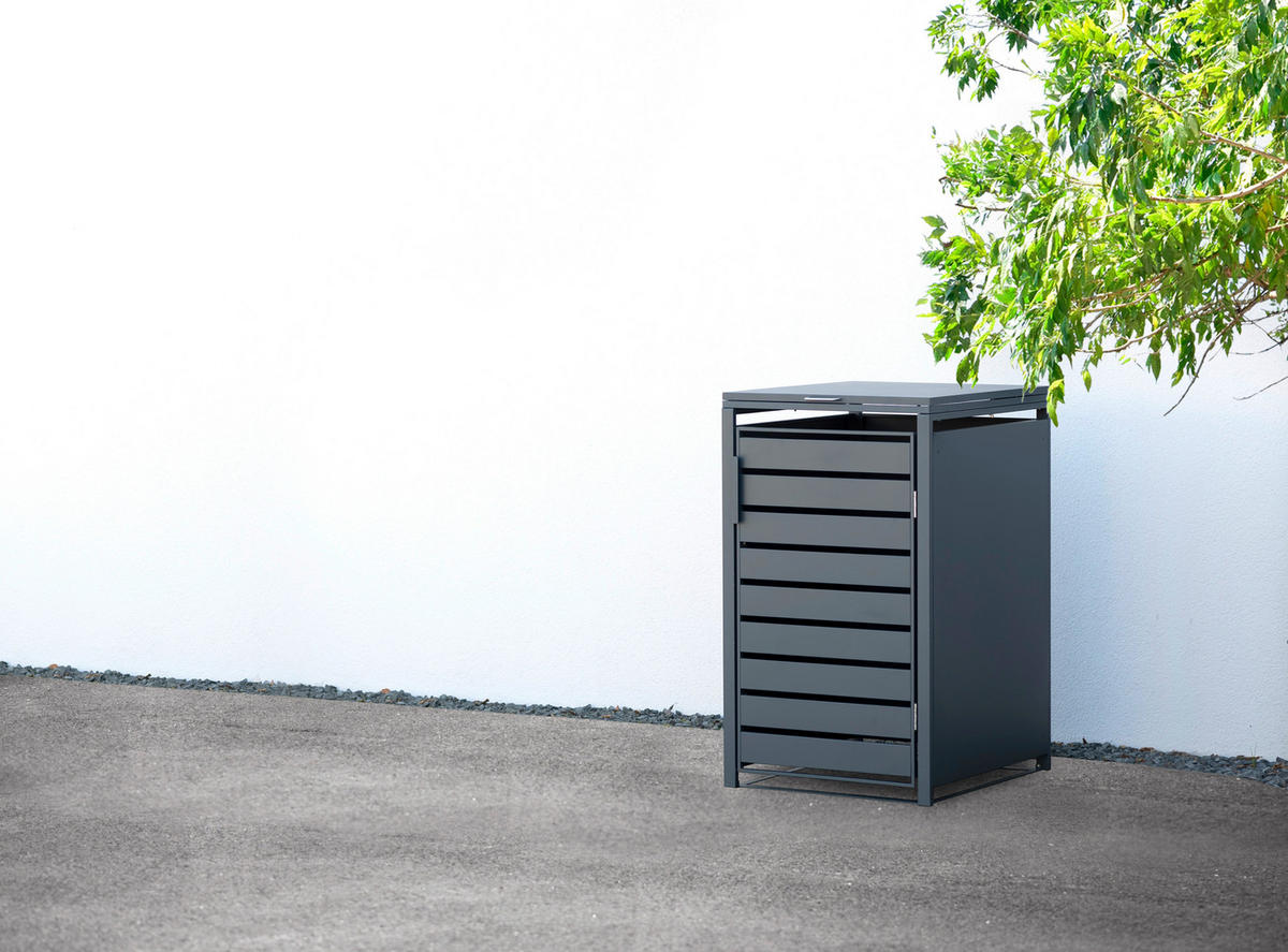 Westmann Mülltonnenbox 1-fach Kubus anthrazit B/H/L: ca. 80x116x60 cm 1-fach Kubus - anthrazit (60,00/80,00/116,00cm) - Westmann