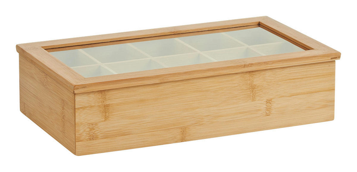 Zeller Teebeutelbox natur Bambus B/H/L: ca. 20x9x36 cm Teebeutelbox - natur (36,00/20,00/9,00cm) - Zeller