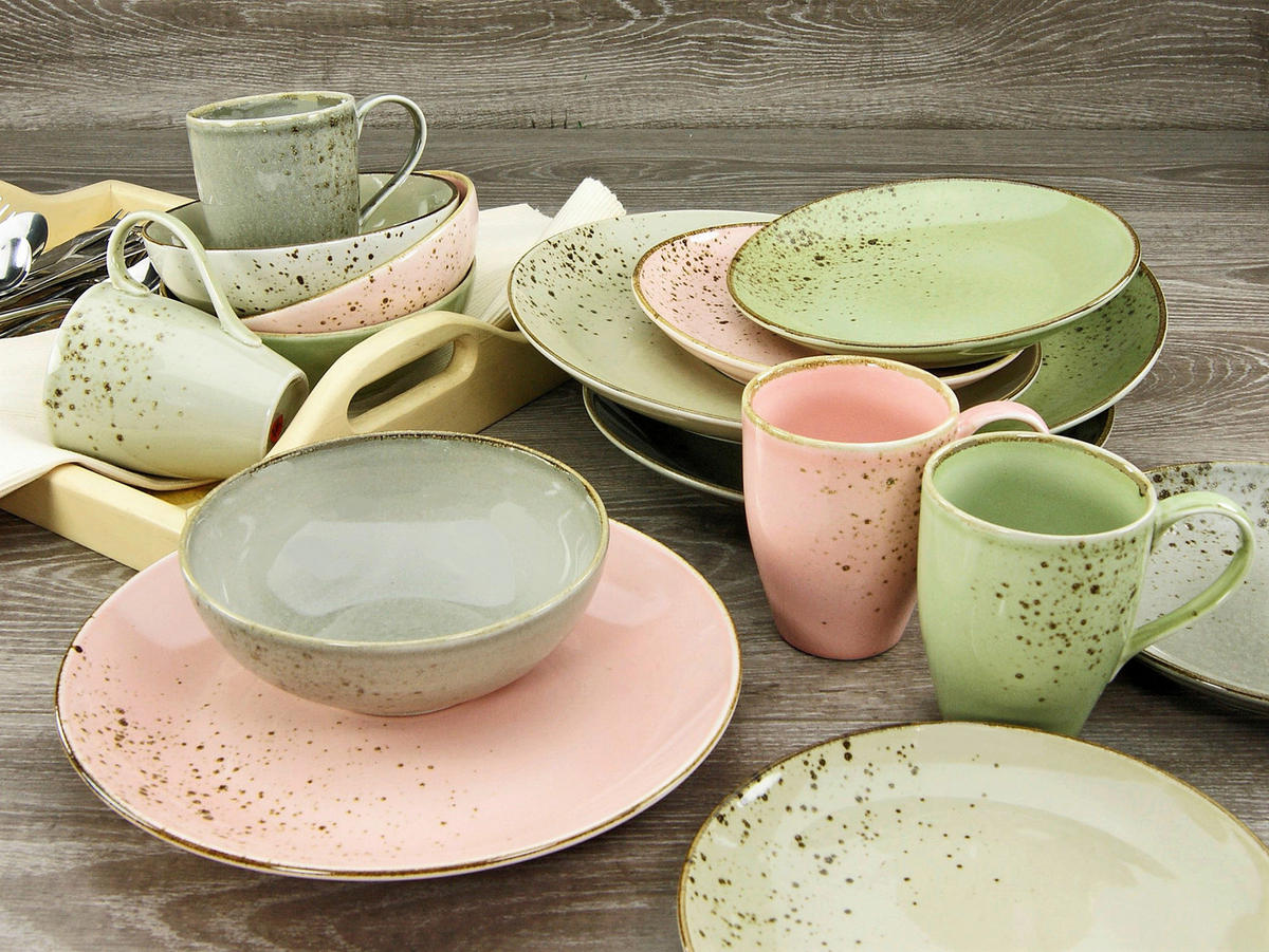 CreaTable Kombiservice Nature Collection VINTAGE GARDEN multicolor Steinzeug 16 tlg. Nature Collection VINTAGE GARDEN - multicolor - CreaTable