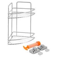 Badregal Chrom Metall Eckregal_Vacuum-Fix 2Etg. - Chrom - Metaltex