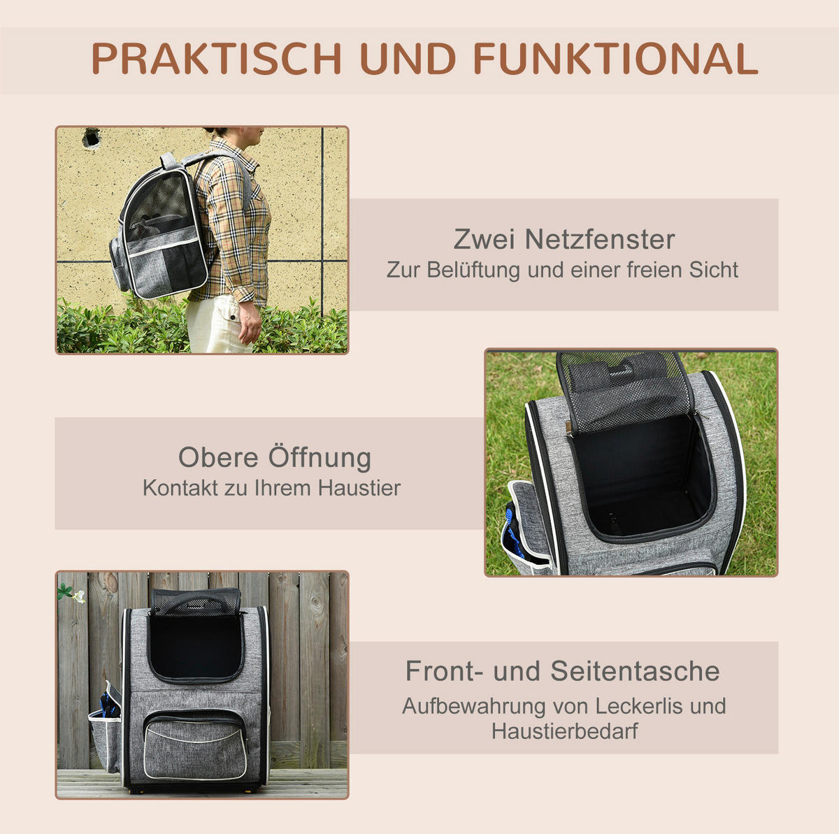 PawHut Tragetasche für Haustiere schwarz Polyester B/H/L: ca. 33x51,5x43 cm Tragetasche für Haustiere - weiß/schwarz (43,00/33,00/51,50cm) - PawHut