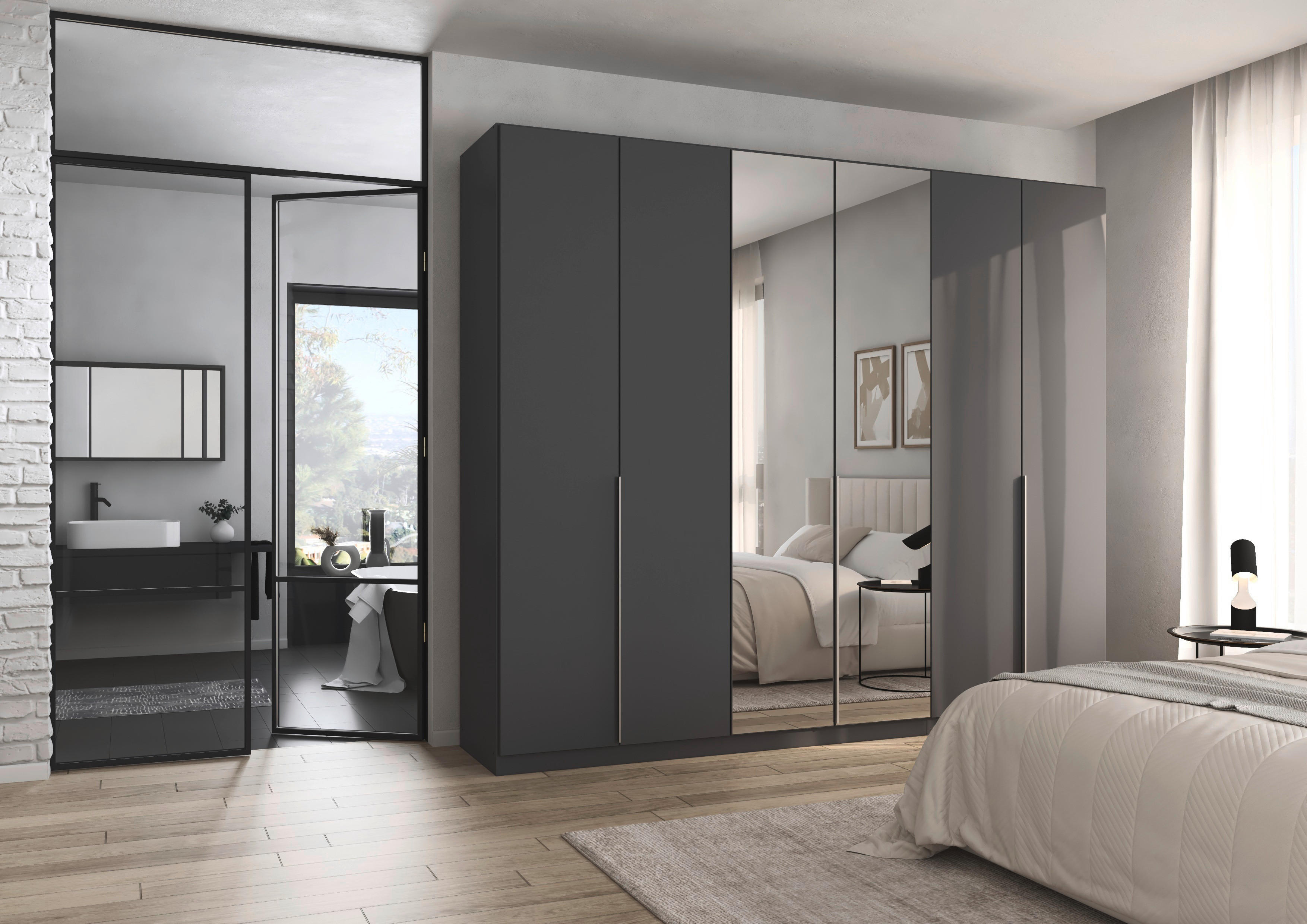 Kleiderschrank Alabama grau B/H/T: ca. 271x229x54 cm Alabama - Alu/grau (271,00/229,00/54,00cm)