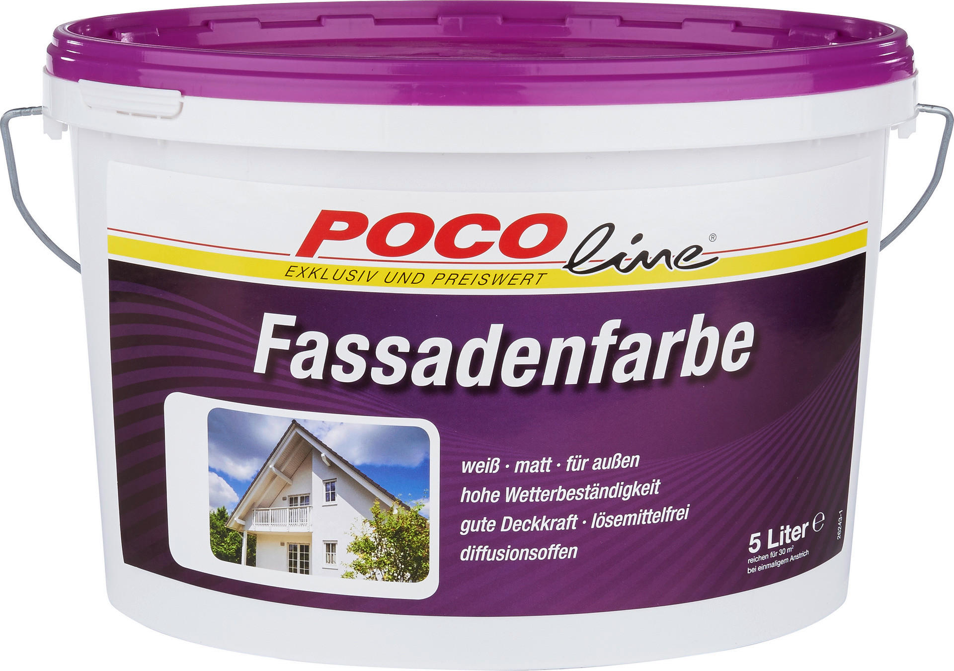 POCOline Fassadenfarbe weiß ca. 5 l Fassadenfarbe 5l - weiß (5,00l) - POCOline